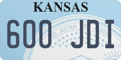 KS license plate 600JDI