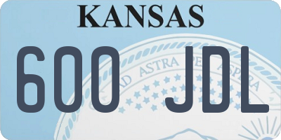 KS license plate 600JDL