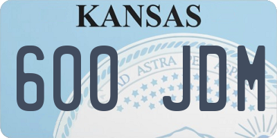 KS license plate 600JDM