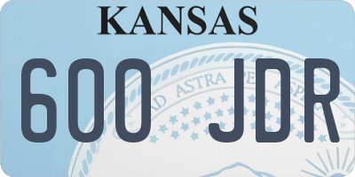 KS license plate 600JDR
