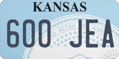 KS license plate 600JEA