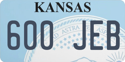 KS license plate 600JEB