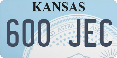 KS license plate 600JEC