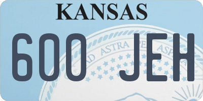 KS license plate 600JEH