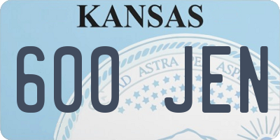 KS license plate 600JEN