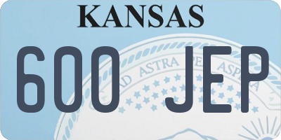 KS license plate 600JEP