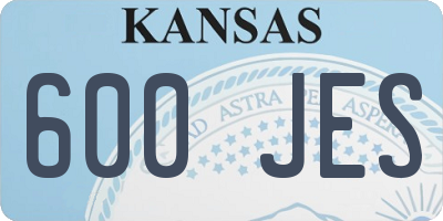 KS license plate 600JES