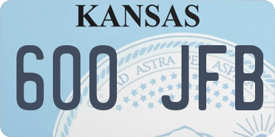 KS license plate 600JFB