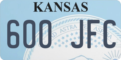 KS license plate 600JFC
