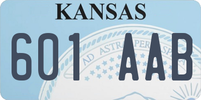 KS license plate 601AAB