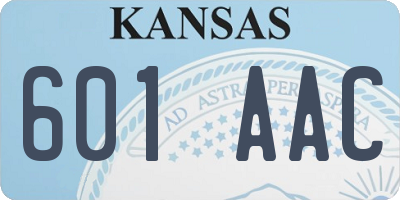 KS license plate 601AAC