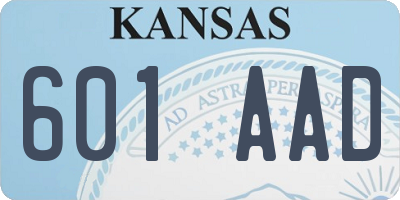 KS license plate 601AAD