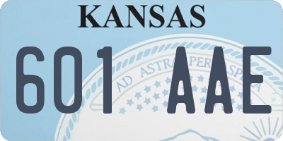 KS license plate 601AAE