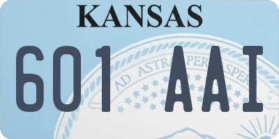 KS license plate 601AAI