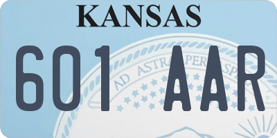 KS license plate 601AAR