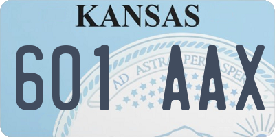 KS license plate 601AAX