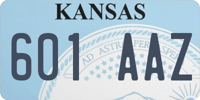 KS license plate 601AAZ