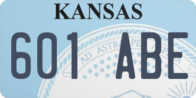 KS license plate 601ABE