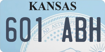 KS license plate 601ABH