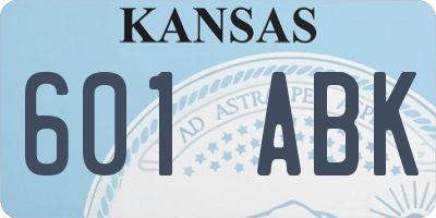 KS license plate 601ABK