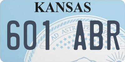 KS license plate 601ABR