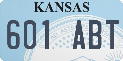 KS license plate 601ABT