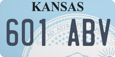 KS license plate 601ABV