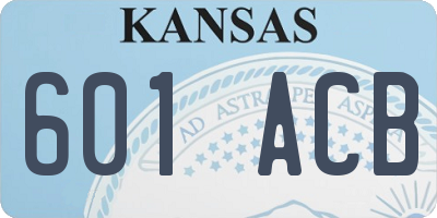 KS license plate 601ACB