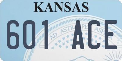 KS license plate 601ACE