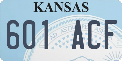KS license plate 601ACF