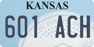 KS license plate 601ACH