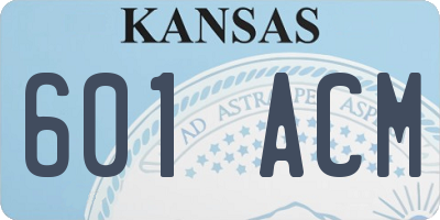 KS license plate 601ACM