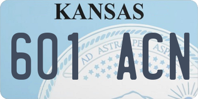 KS license plate 601ACN