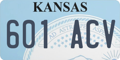 KS license plate 601ACV