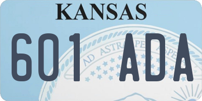 KS license plate 601ADA