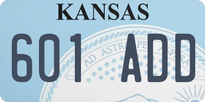 KS license plate 601ADD