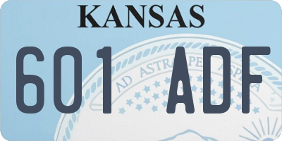 KS license plate 601ADF