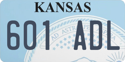KS license plate 601ADL