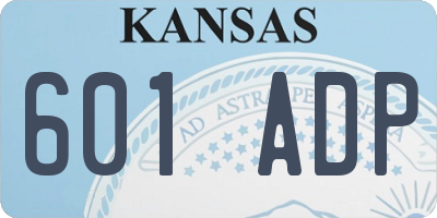 KS license plate 601ADP