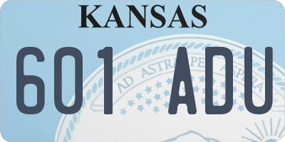 KS license plate 601ADU