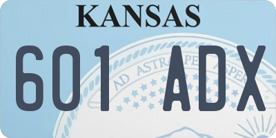 KS license plate 601ADX