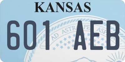 KS license plate 601AEB