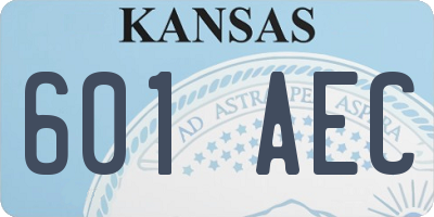 KS license plate 601AEC
