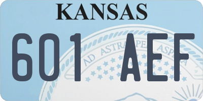 KS license plate 601AEF