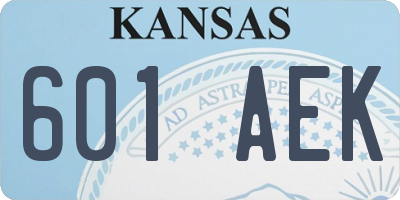 KS license plate 601AEK