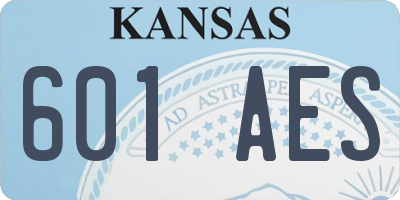 KS license plate 601AES