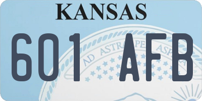 KS license plate 601AFB