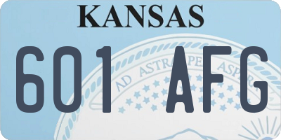 KS license plate 601AFG