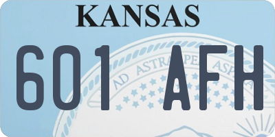 KS license plate 601AFH