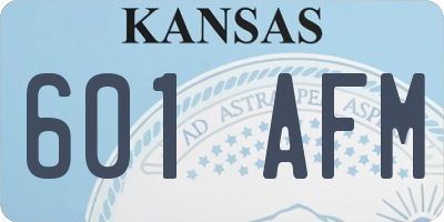 KS license plate 601AFM